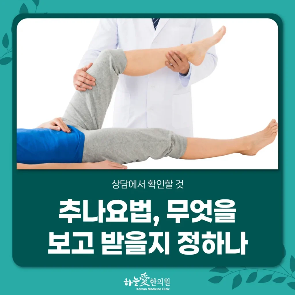 추나요법, 무엇을 보고 받을지 정하나 — 상담에서 확인할 것